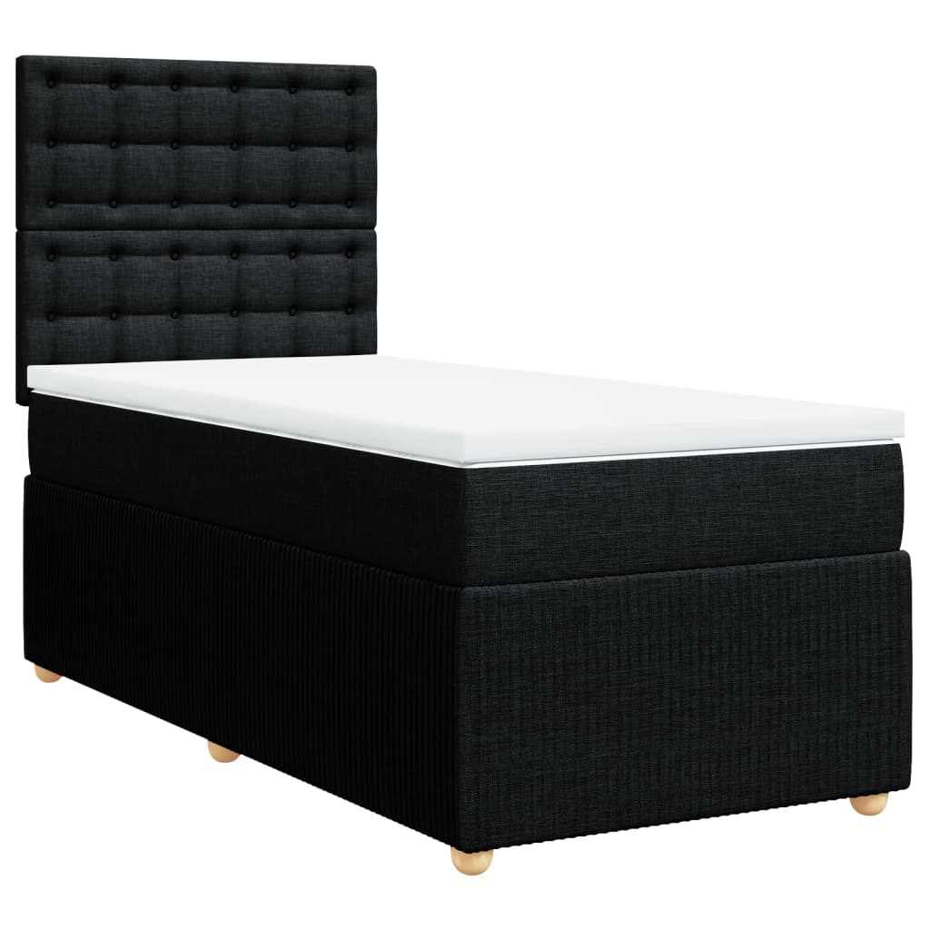 Boxspring met matras stof zwart 90x190 cm is nu te koop bij PeponiXL, paradijselijk wonen!
