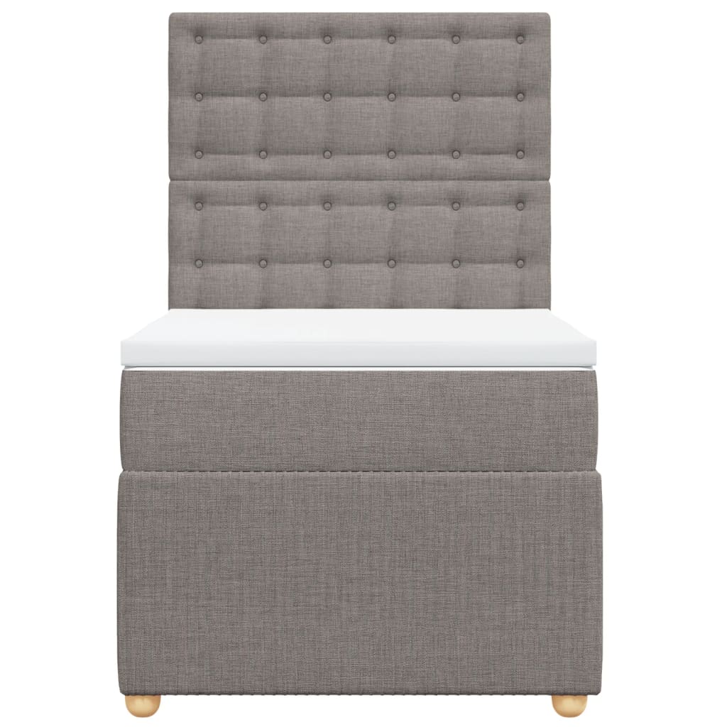 Boxspring met matras stof taupe 90x190 cm is nu te koop bij PeponiXL, paradijselijk wonen!
