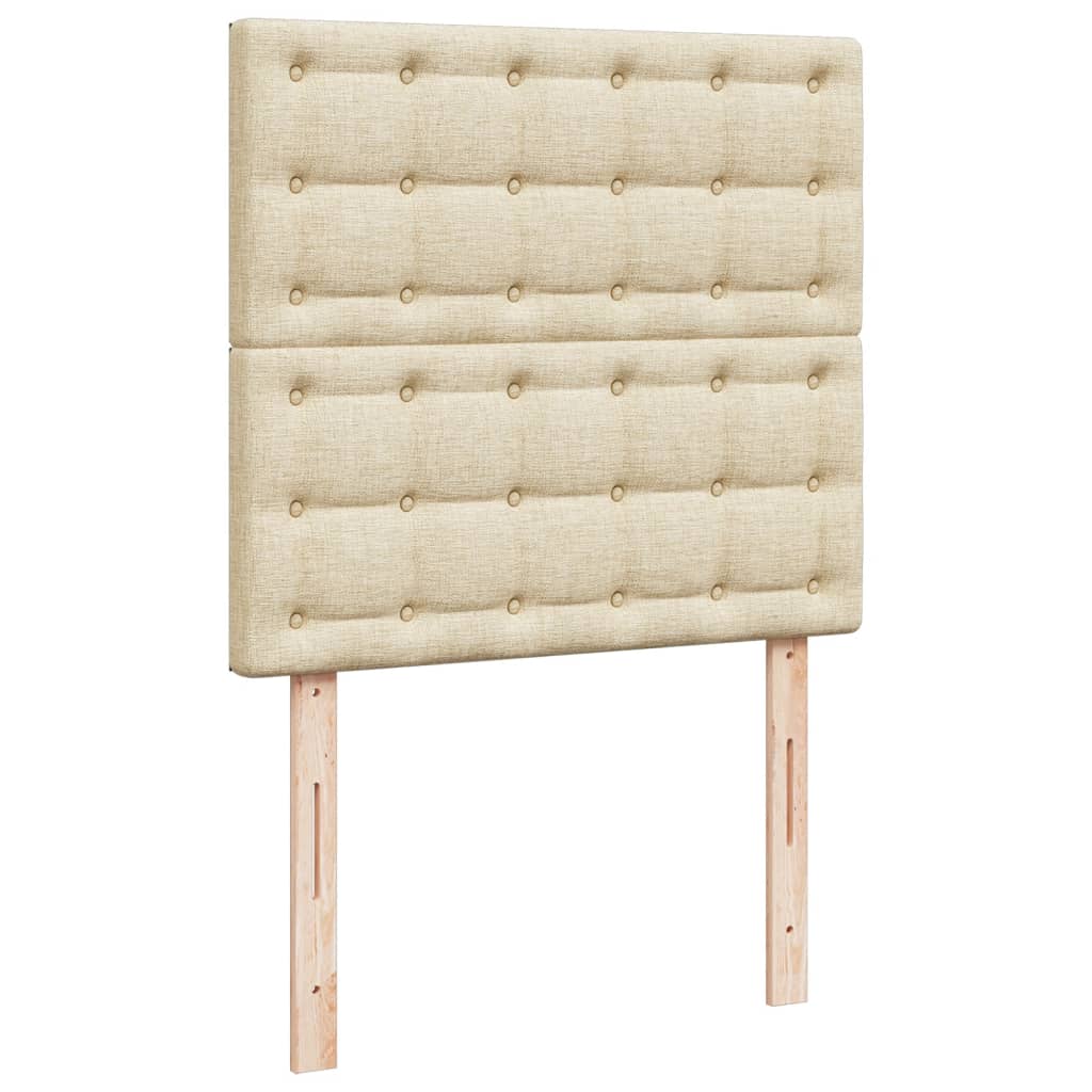 Boxspring met matras stof crèmekleurig 90x190 cm is nu te koop bij PeponiXL, paradijselijk wonen!