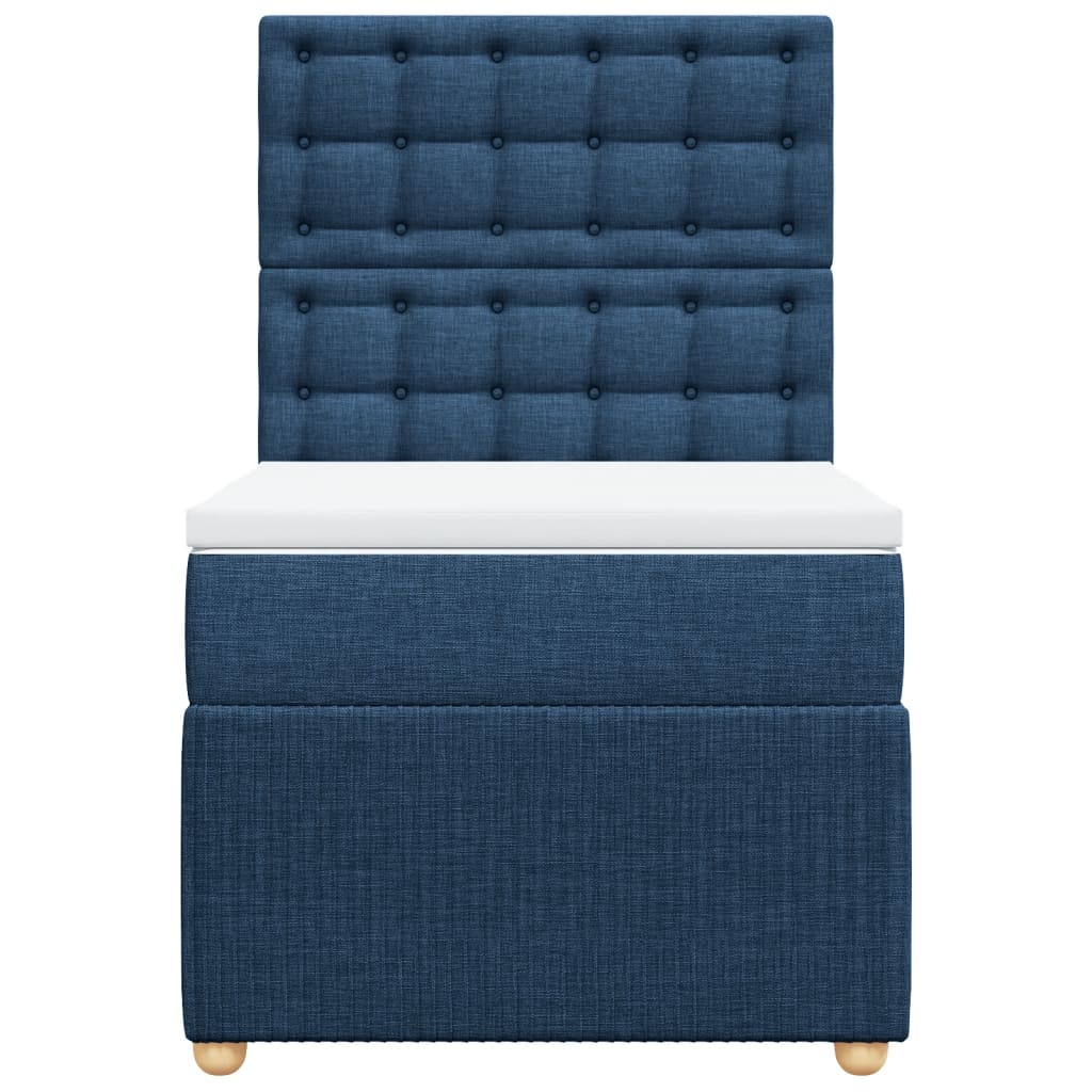 Boxspring met matras stof blauw 90x190 cm is nu te koop bij PeponiXL, paradijselijk wonen!