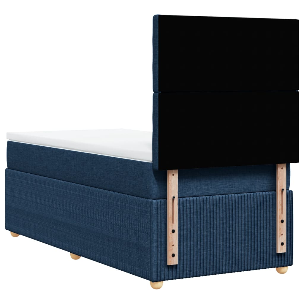 Boxspring met matras stof blauw 90x190 cm is nu te koop bij PeponiXL, paradijselijk wonen!