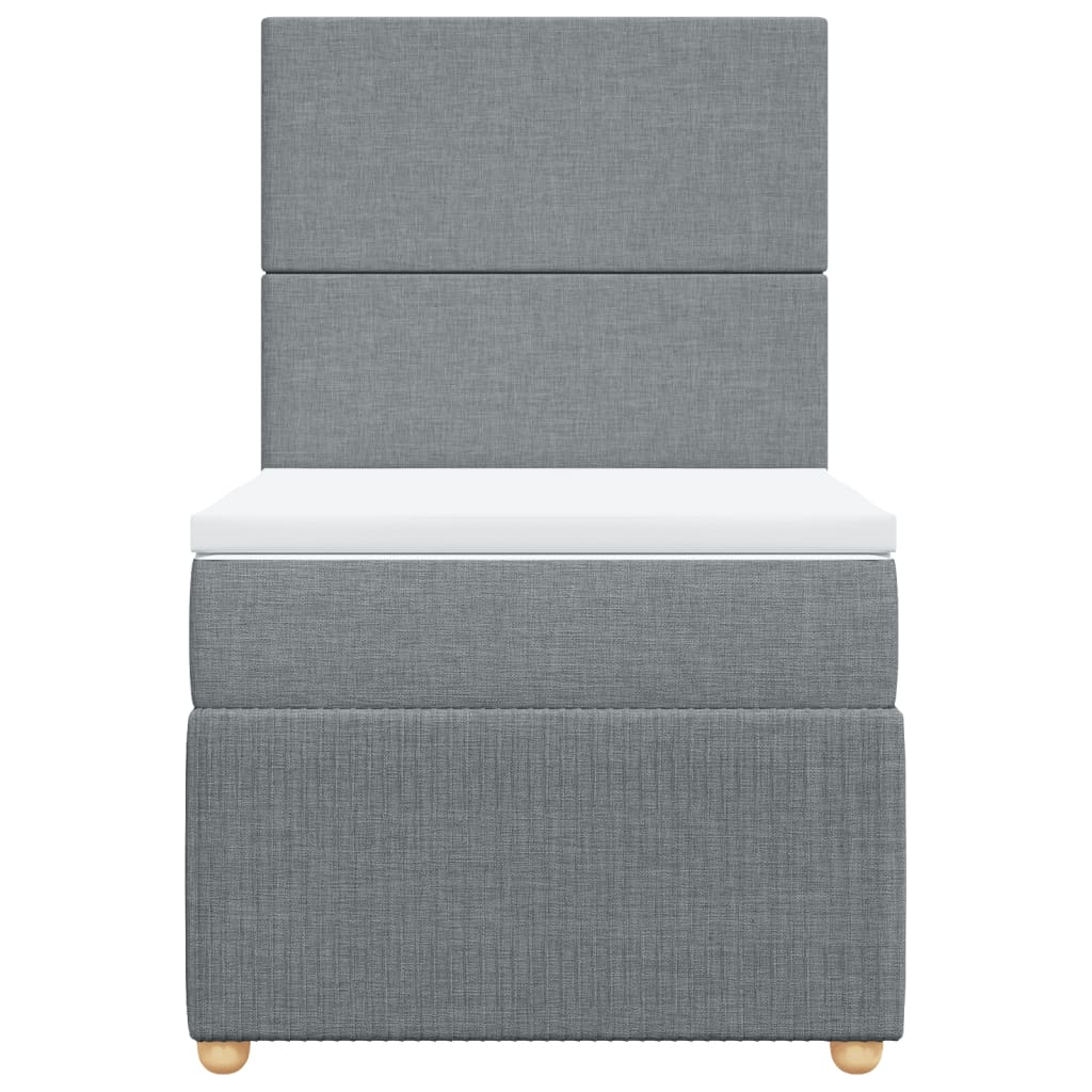 Boxspring met matras stof lichtgrijs 90x200 cm is nu te koop bij PeponiXL, paradijselijk wonen!