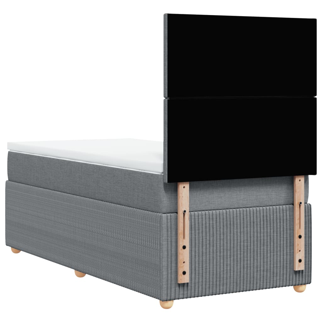 Boxspring met matras stof lichtgrijs 90x200 cm is nu te koop bij PeponiXL, paradijselijk wonen!