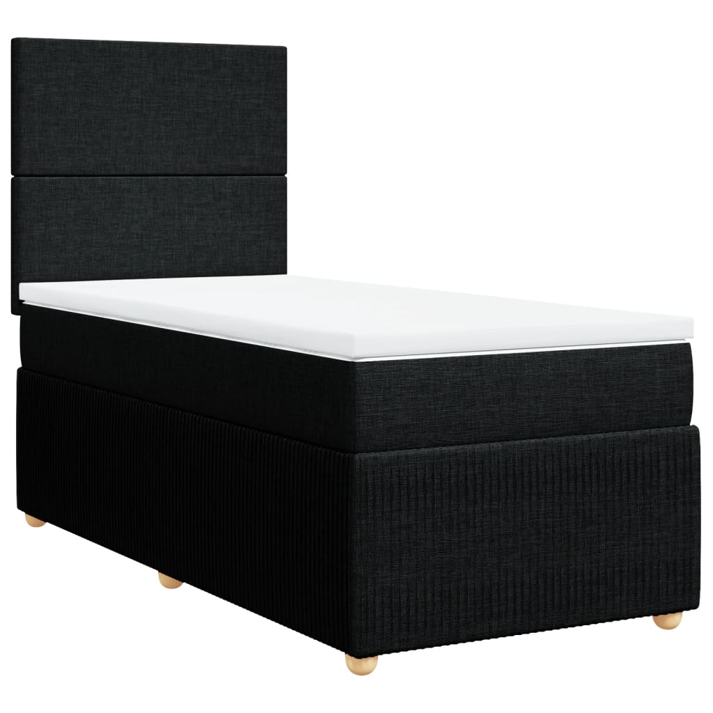 Boxspring met matras stof zwart 90x200 cm is nu te koop bij PeponiXL, paradijselijk wonen!