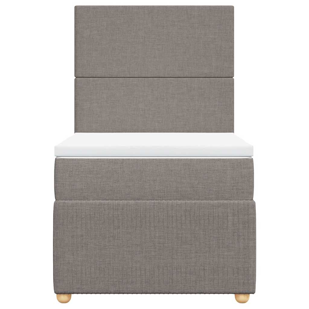 Boxspring met matras stof taupe 90x200 cm is nu te koop bij PeponiXL, paradijselijk wonen!