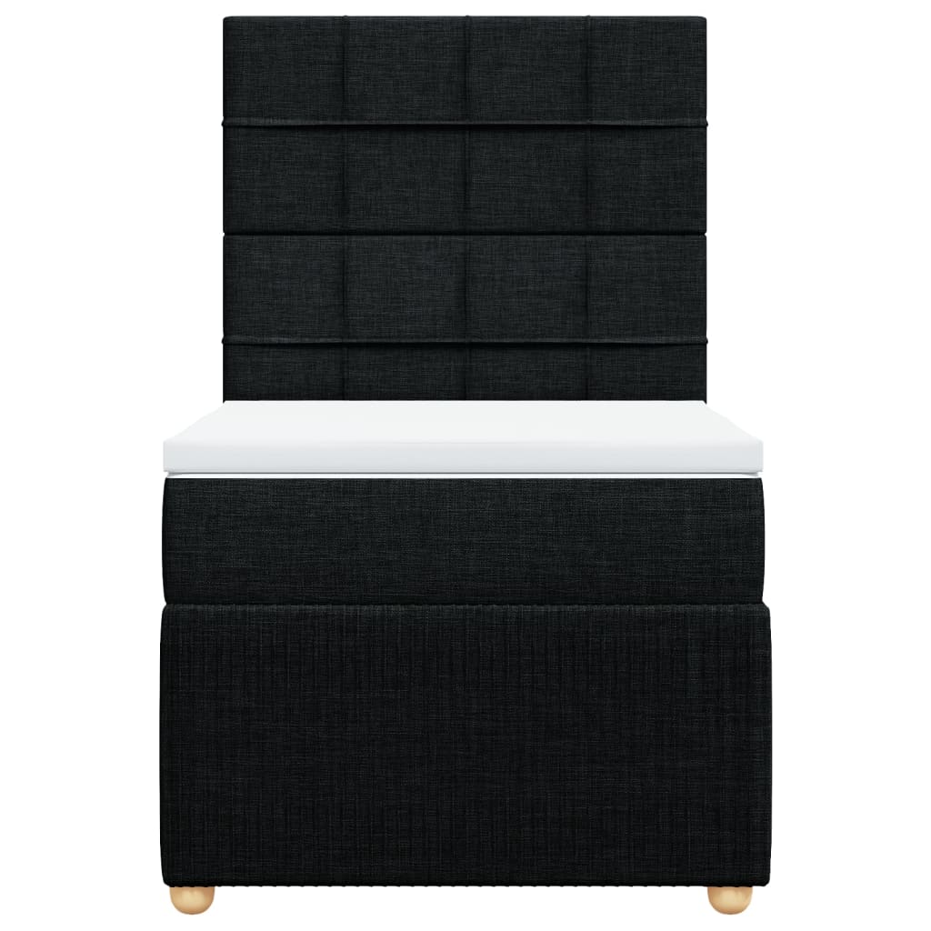 Boxspring met matras stof zwart 90x200 cm is nu te koop bij PeponiXL, paradijselijk wonen!