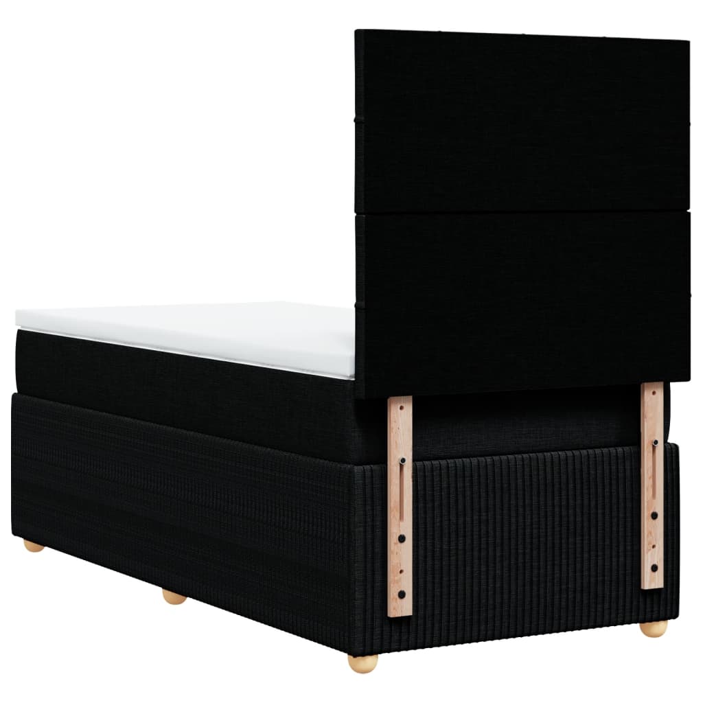 Boxspring met matras stof zwart 90x200 cm is nu te koop bij PeponiXL, paradijselijk wonen!