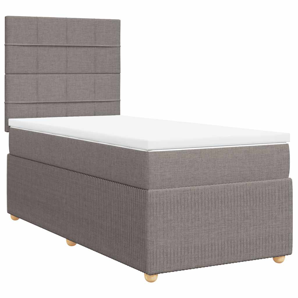 Boxspring met matras stof taupe 90x200 cm is nu te koop bij PeponiXL, paradijselijk wonen!