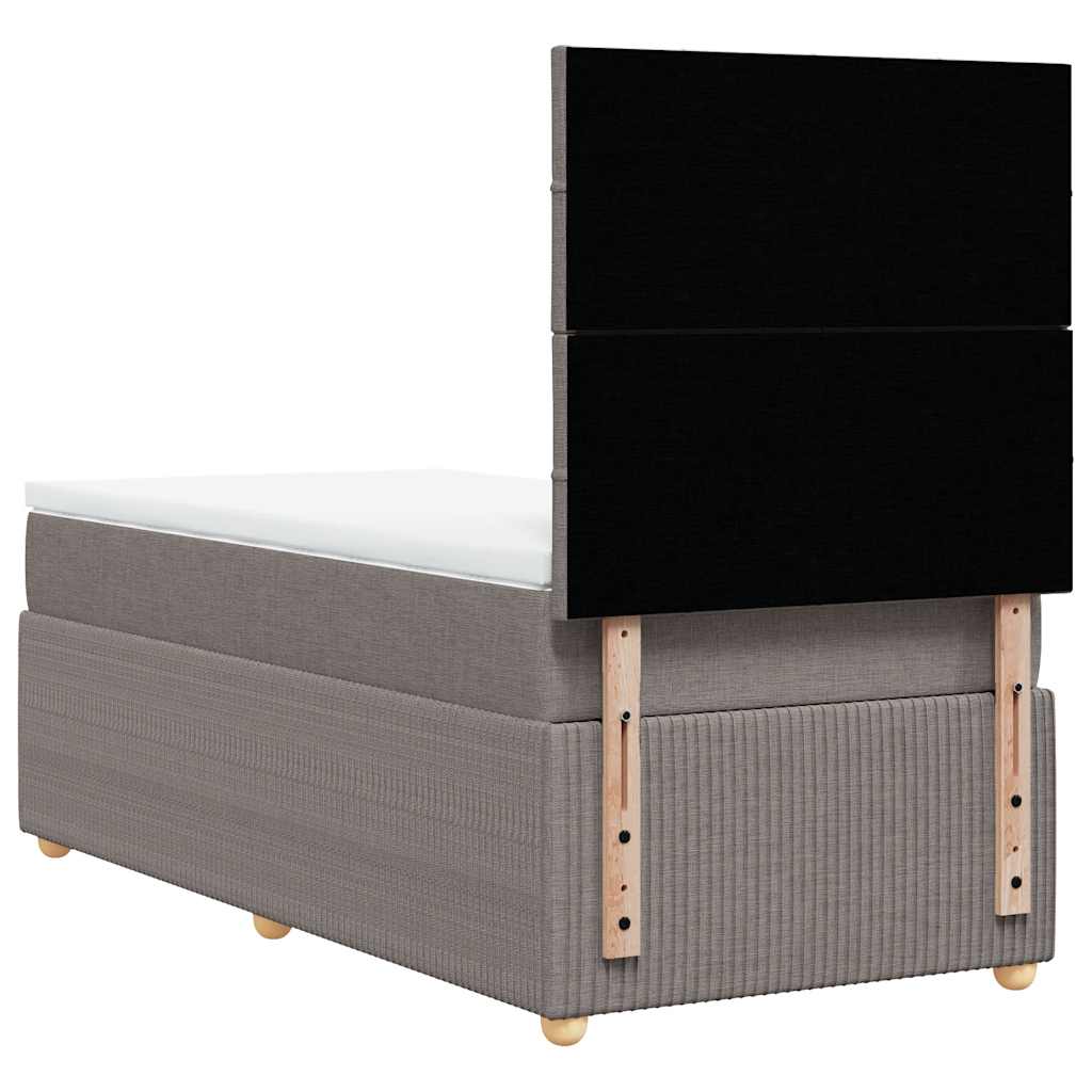 Boxspring met matras stof taupe 90x200 cm is nu te koop bij PeponiXL, paradijselijk wonen!