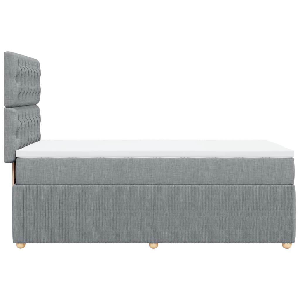 Boxspring met matras stof lichtgrijs 90x200 cm is nu te koop bij PeponiXL, paradijselijk wonen!