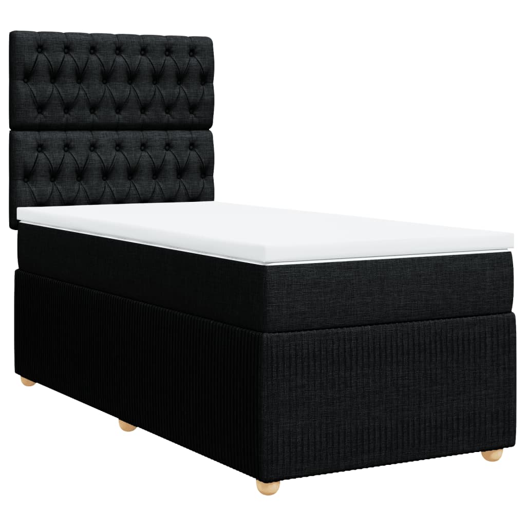 Boxspring met matras stof zwart 90x200 cm is nu te koop bij PeponiXL, paradijselijk wonen!