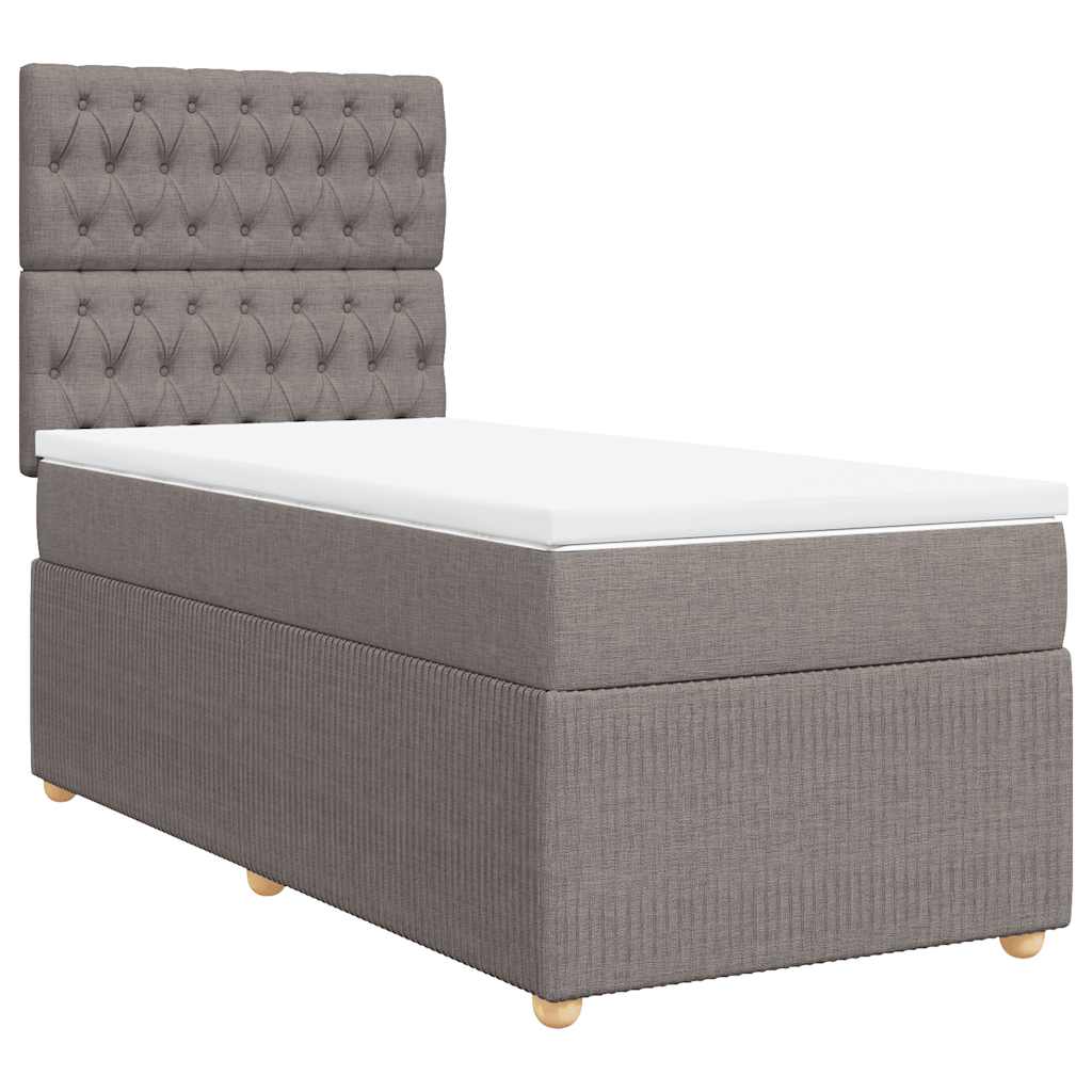 Boxspring met matras stof taupe 90x200 cm is nu te koop bij PeponiXL, paradijselijk wonen!