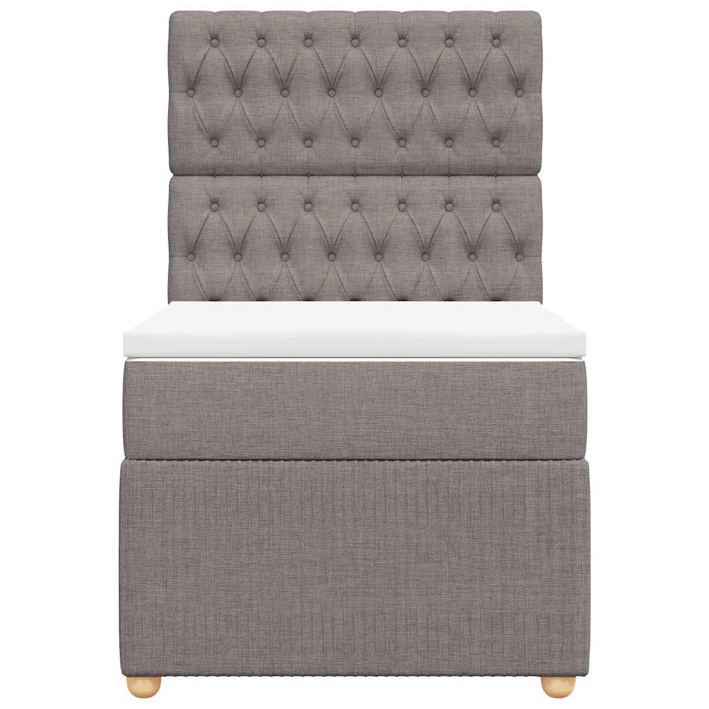 Boxspring met matras stof taupe 90x200 cm is nu te koop bij PeponiXL, paradijselijk wonen!