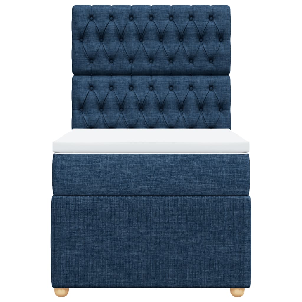 Boxspring met matras stof blauw 90x200 cm is nu te koop bij PeponiXL, paradijselijk wonen!