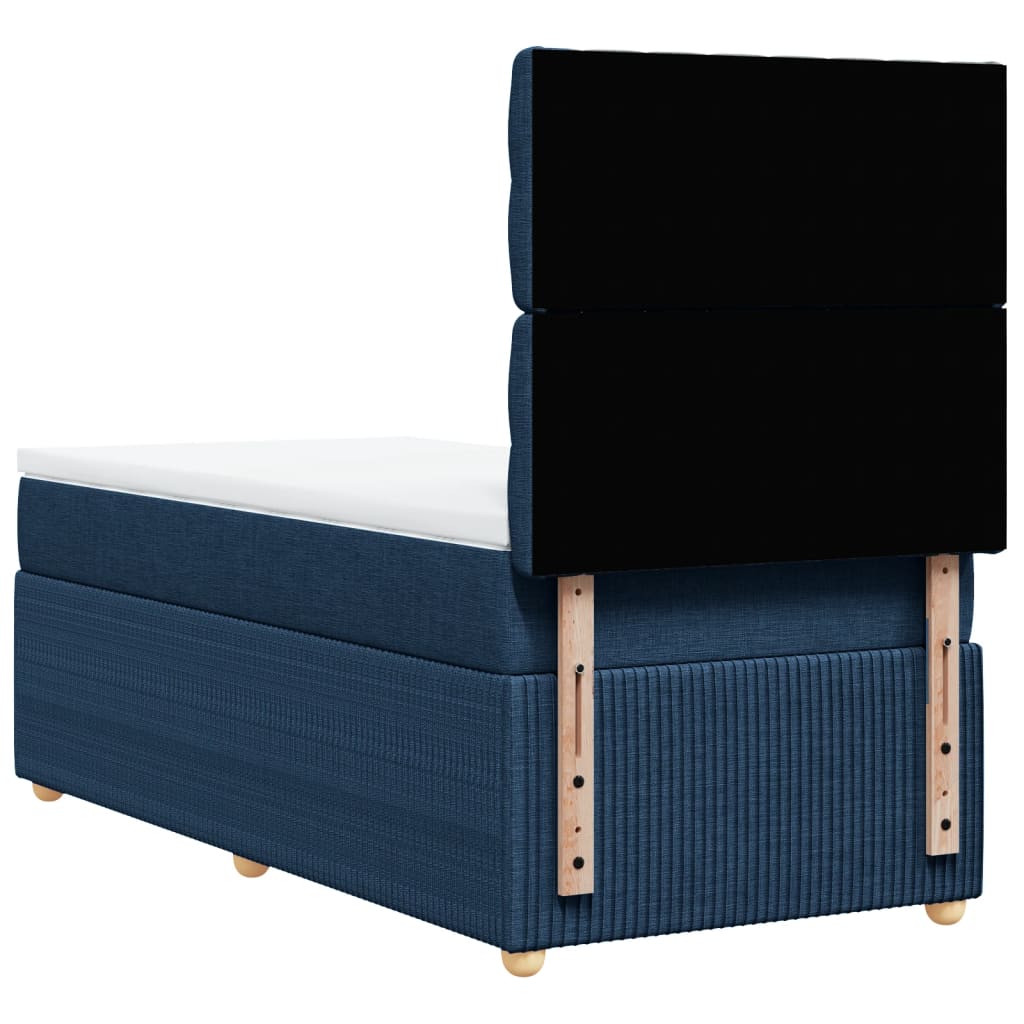 Boxspring met matras stof blauw 90x200 cm is nu te koop bij PeponiXL, paradijselijk wonen!