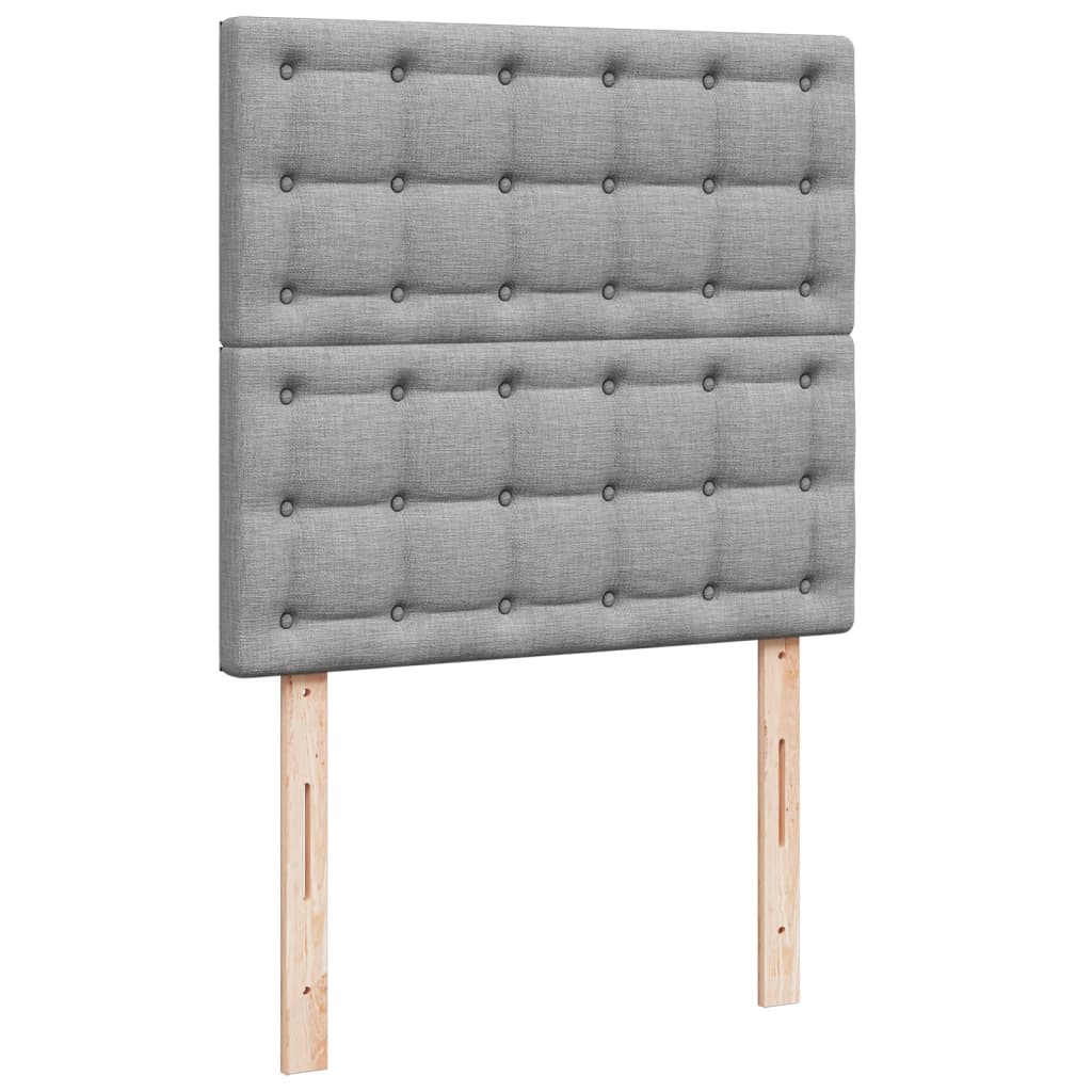 Boxspring met matras stof lichtgrijs 90x200 cm is nu te koop bij PeponiXL, paradijselijk wonen!