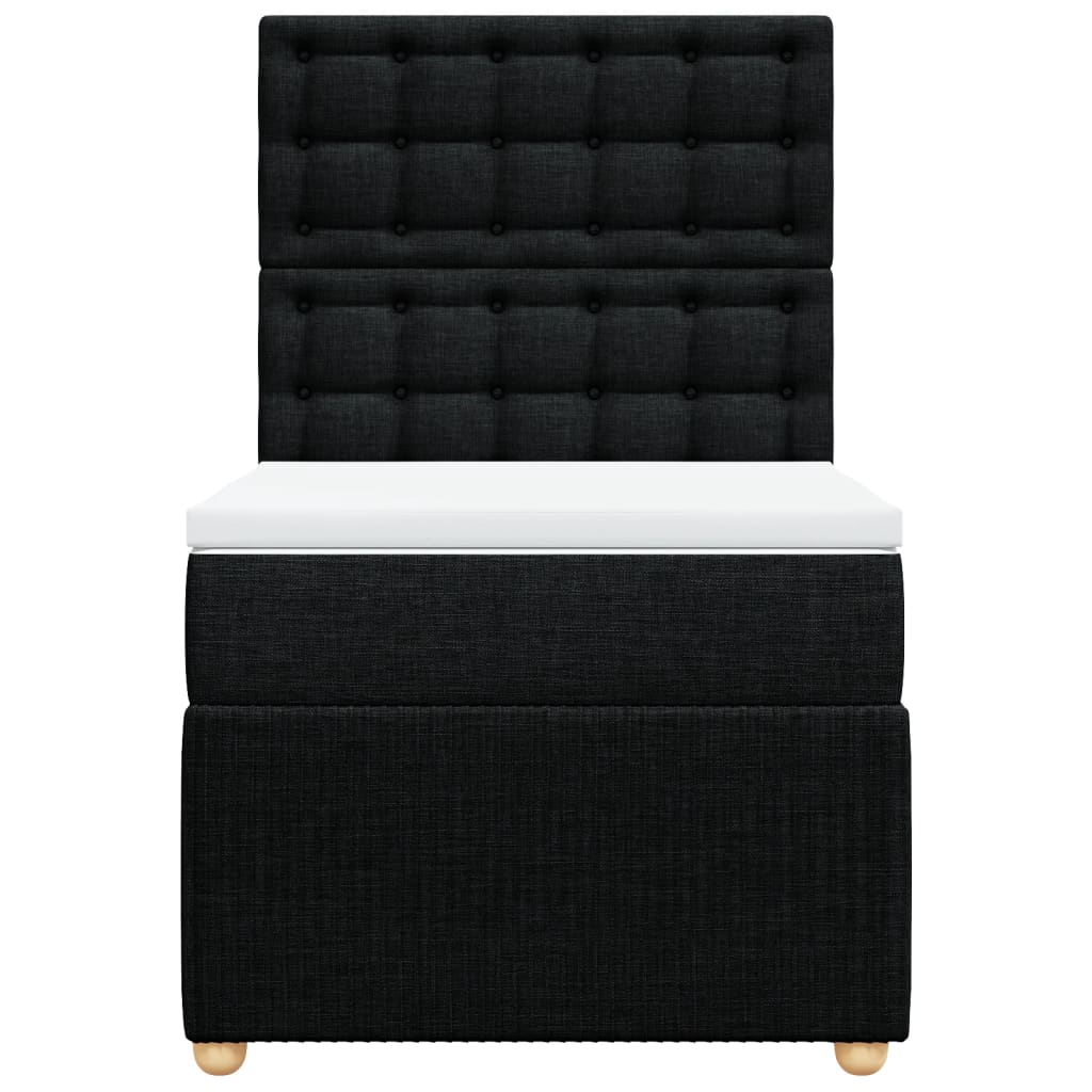 Boxspring met matras stof zwart 90x200 cm is nu te koop bij PeponiXL, paradijselijk wonen!