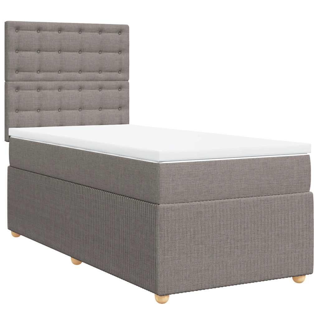 Boxspring met matras stof taupe 90x200 cm is nu te koop bij PeponiXL, paradijselijk wonen!