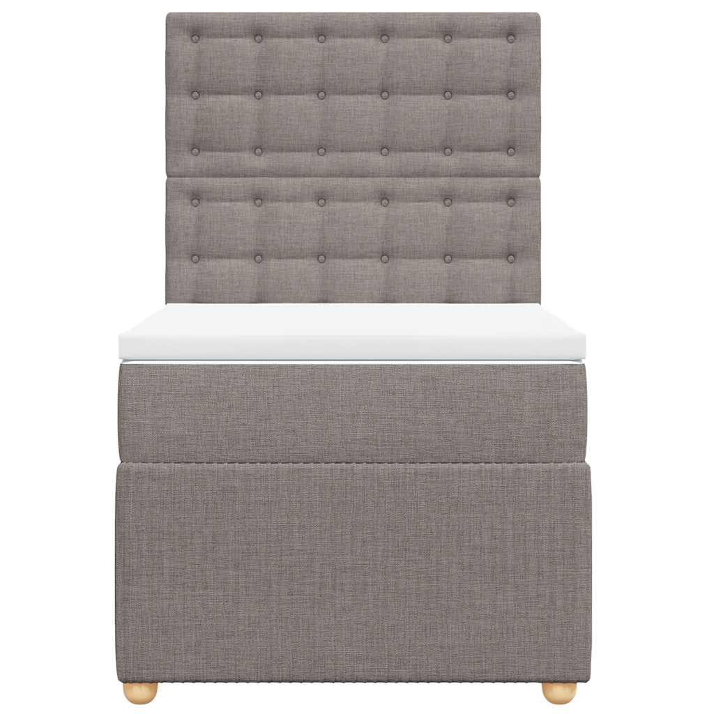 Boxspring met matras stof taupe 90x200 cm is nu te koop bij PeponiXL, paradijselijk wonen!