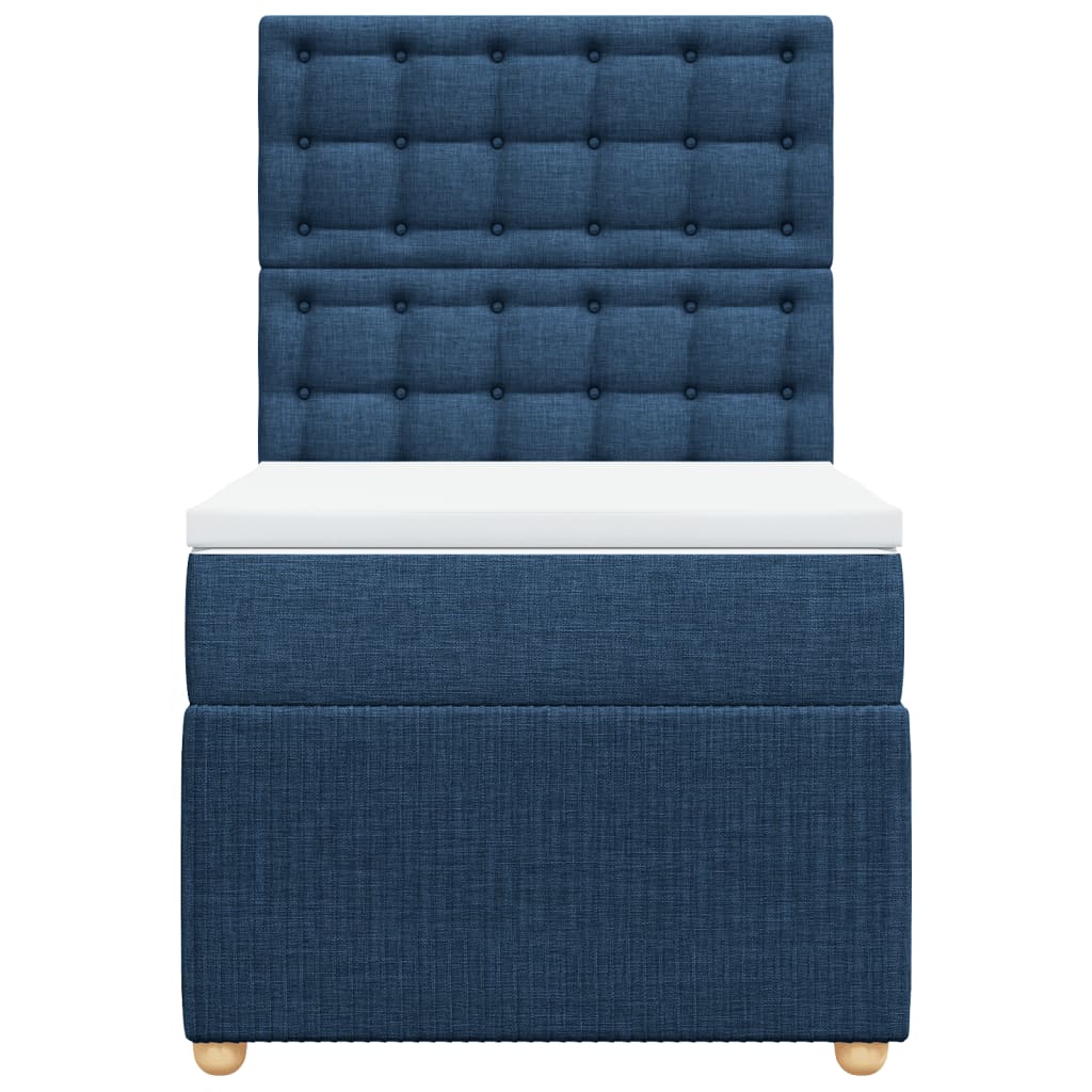 Boxspring met matras stof blauw 90x200 cm is nu te koop bij PeponiXL, paradijselijk wonen!