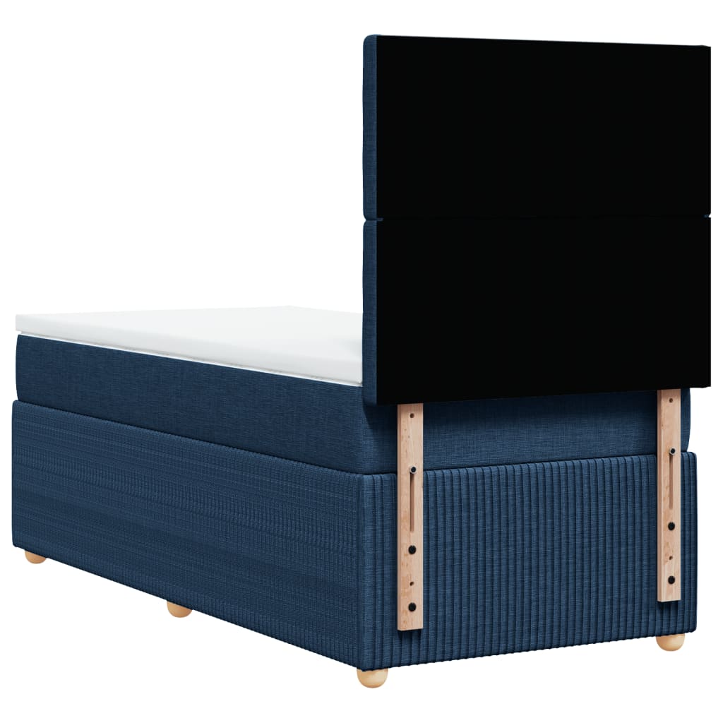 Boxspring met matras stof blauw 90x200 cm is nu te koop bij PeponiXL, paradijselijk wonen!