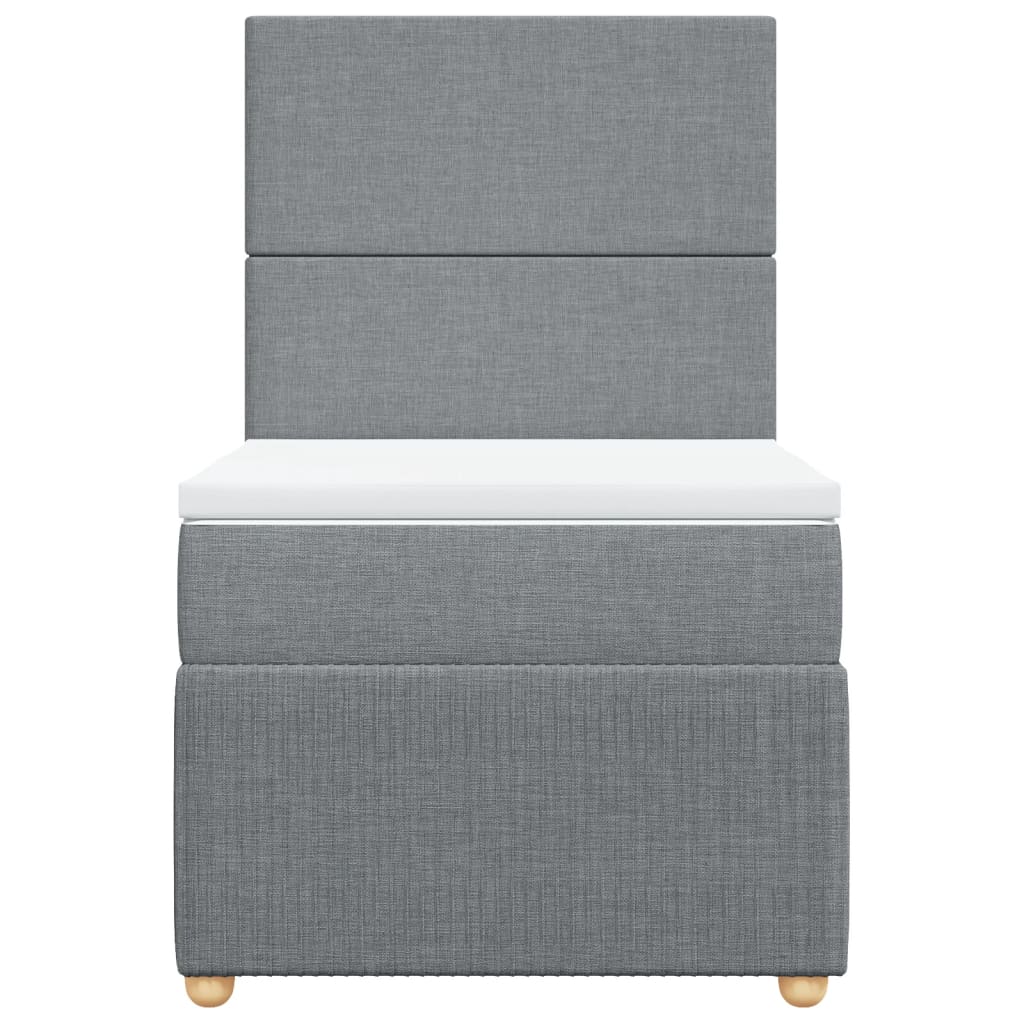 Boxspring met matras stof lichtgrijs 100x200 cm is nu te koop bij PeponiXL, paradijselijk wonen!