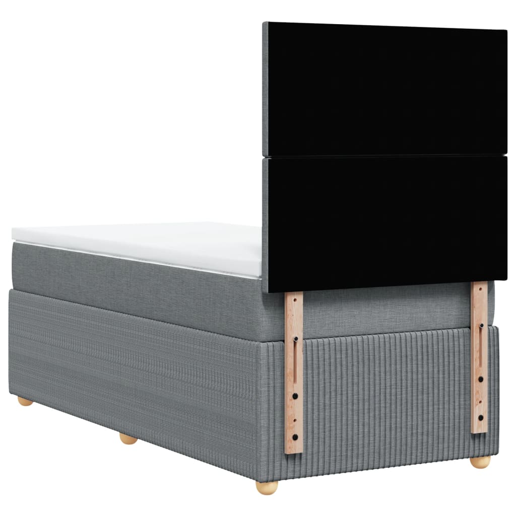 Boxspring met matras stof lichtgrijs 100x200 cm is nu te koop bij PeponiXL, paradijselijk wonen!
