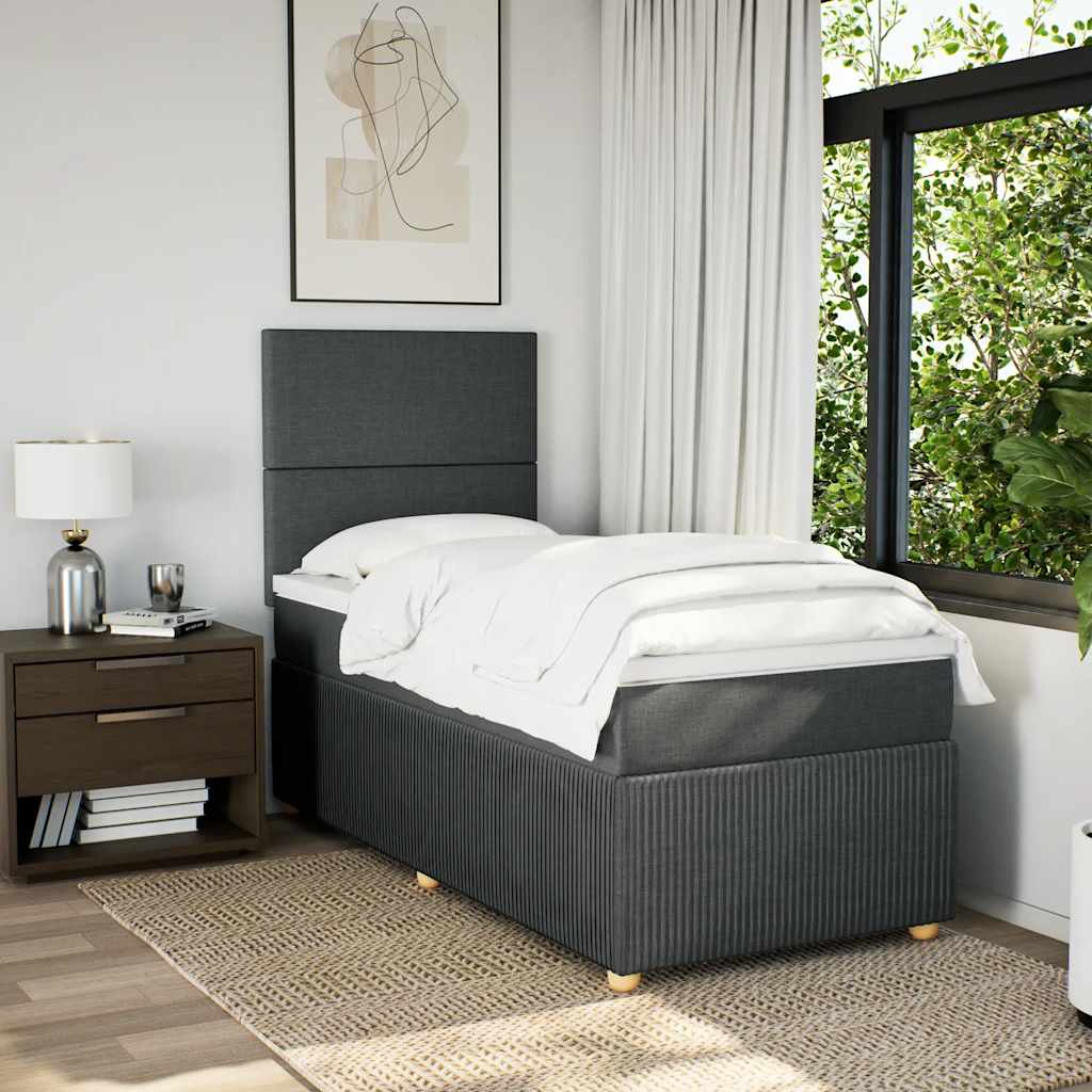 Boxspring met matras stof donkergrijs 100x200 cm is nu te koop bij PeponiXL, paradijselijk wonen!