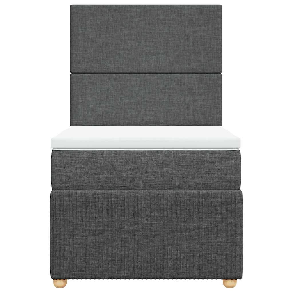 Boxspring met matras stof donkergrijs 100x200 cm is nu te koop bij PeponiXL, paradijselijk wonen!