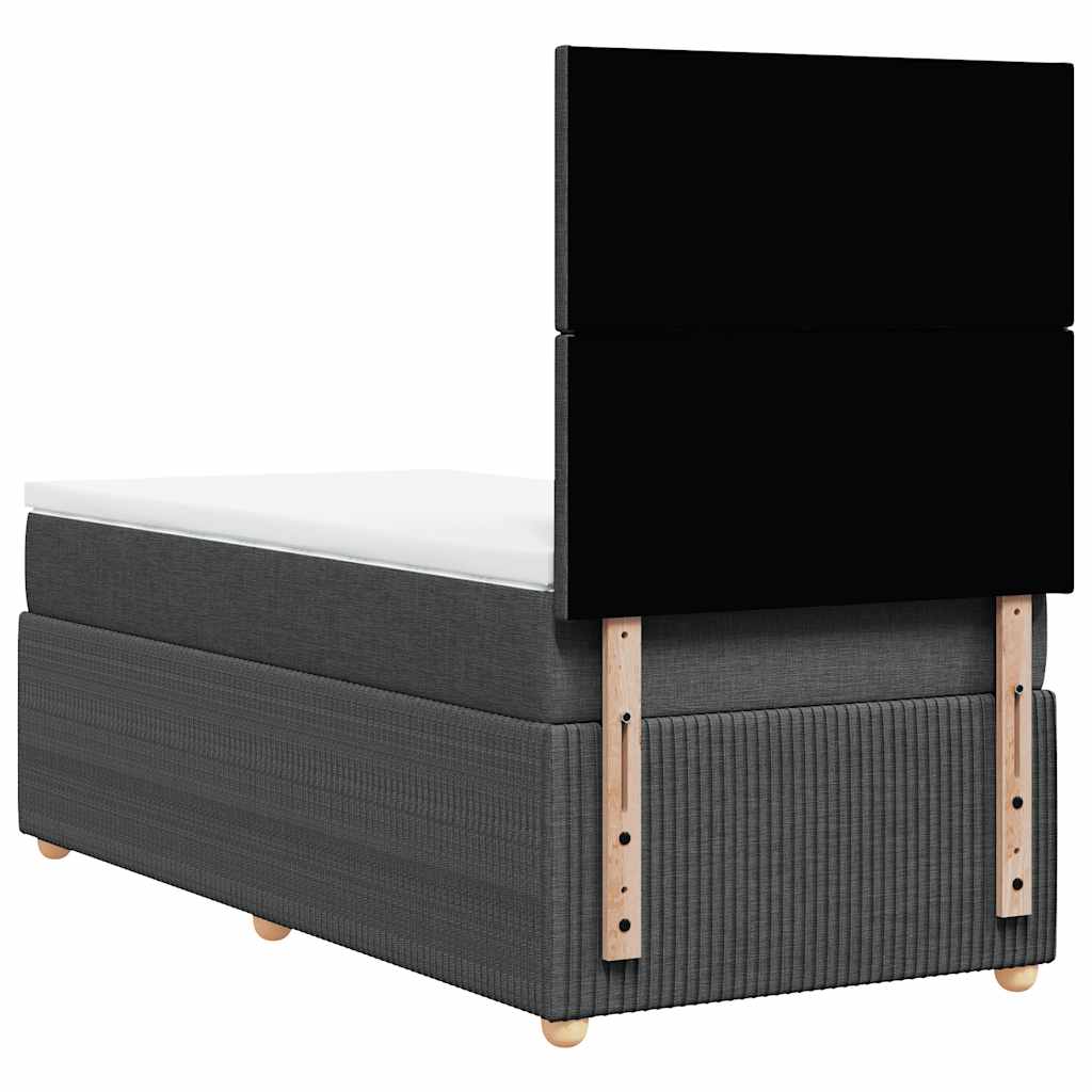 Boxspring met matras stof donkergrijs 100x200 cm is nu te koop bij PeponiXL, paradijselijk wonen!