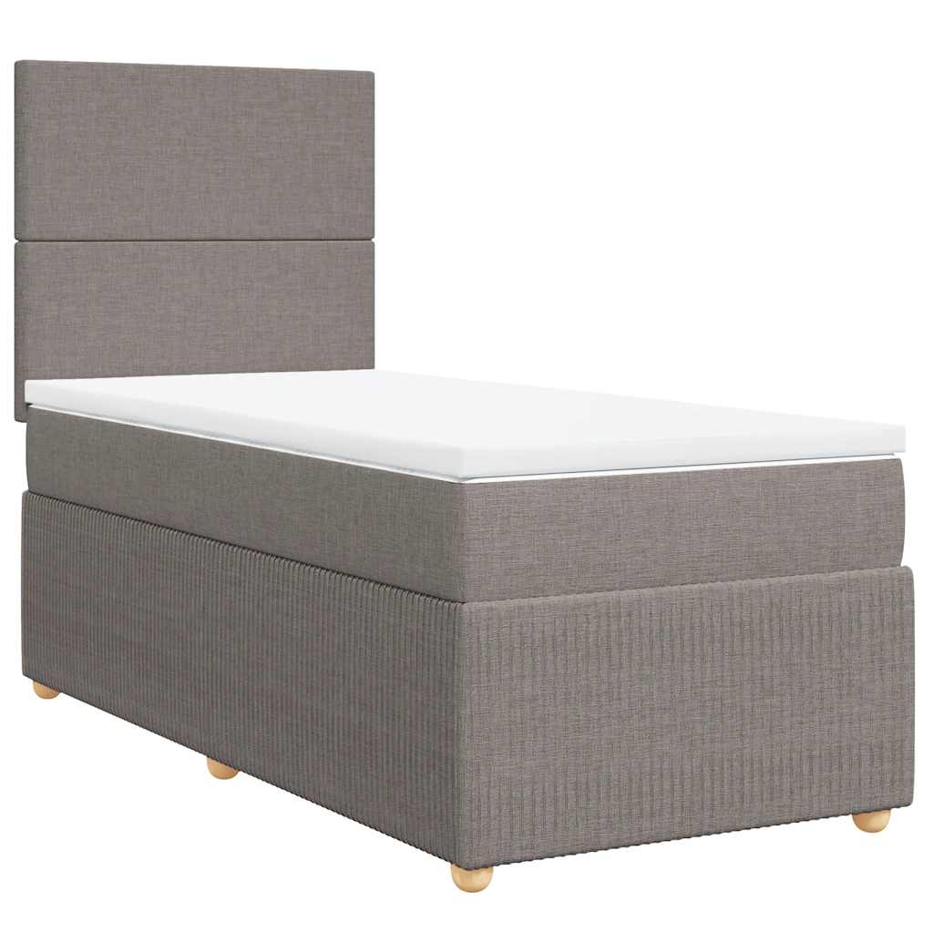 Boxspring met matras stof taupe 100x200 cm is nu te koop bij PeponiXL, paradijselijk wonen!