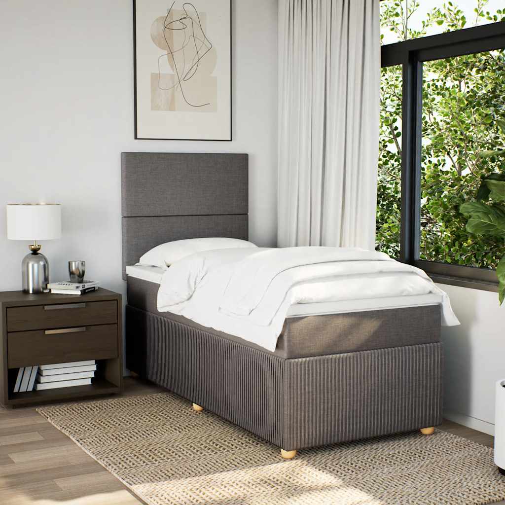 Boxspring met matras stof taupe 100x200 cm is nu te koop bij PeponiXL, paradijselijk wonen!