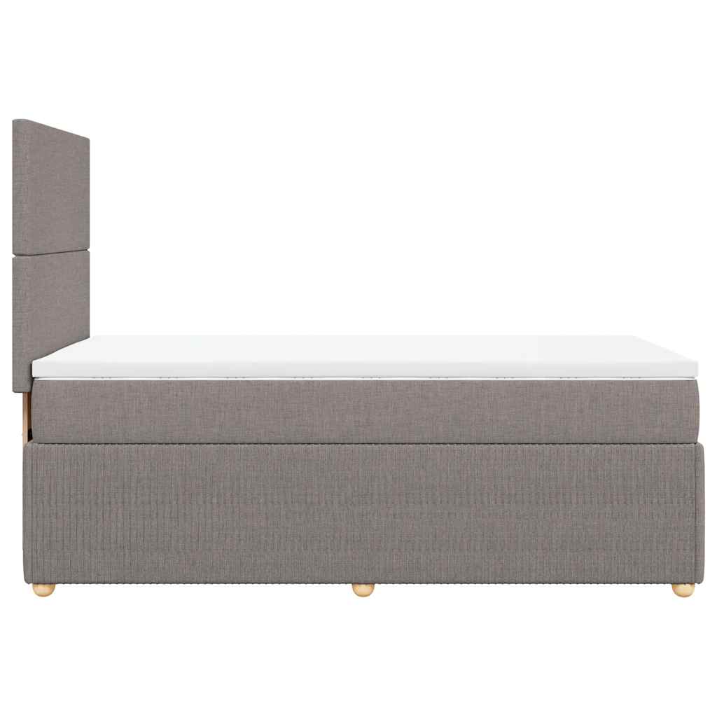 Boxspring met matras stof taupe 100x200 cm is nu te koop bij PeponiXL, paradijselijk wonen!