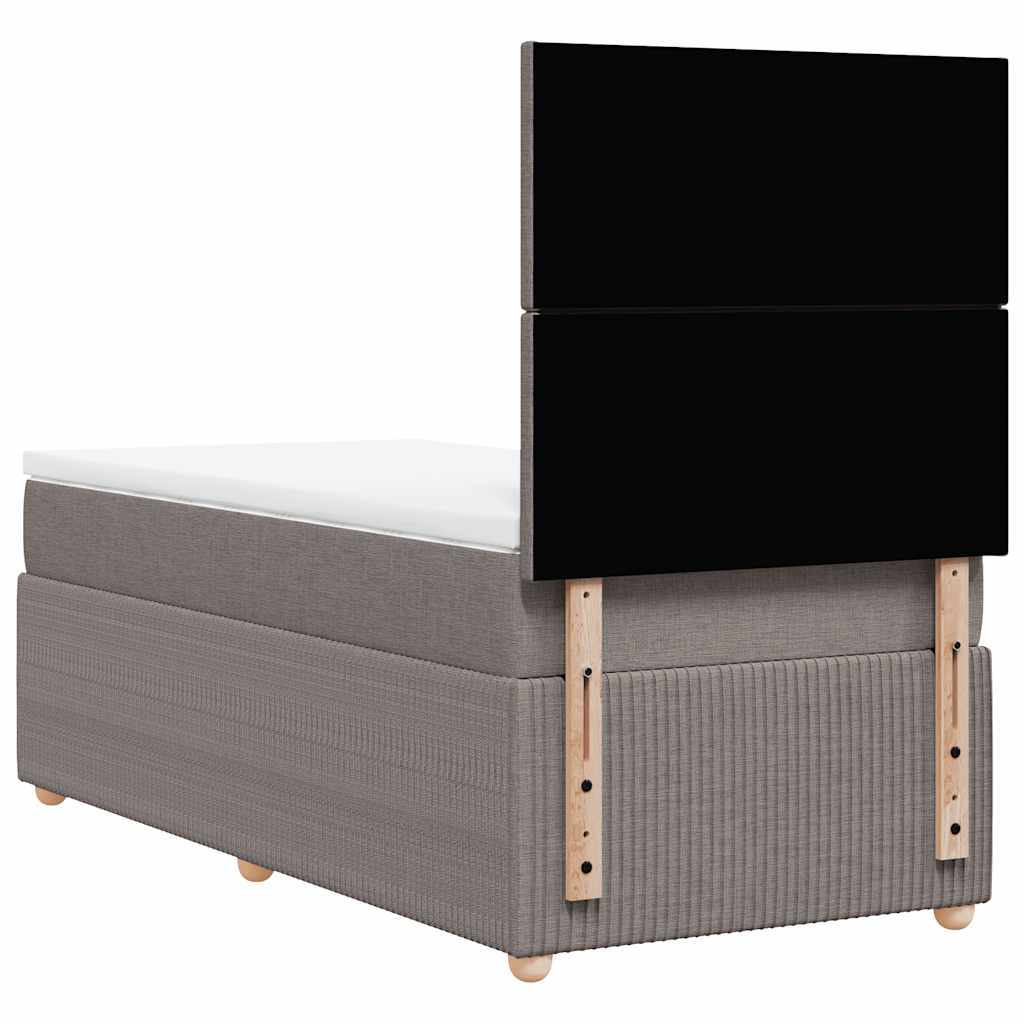 Boxspring met matras stof taupe 100x200 cm is nu te koop bij PeponiXL, paradijselijk wonen!