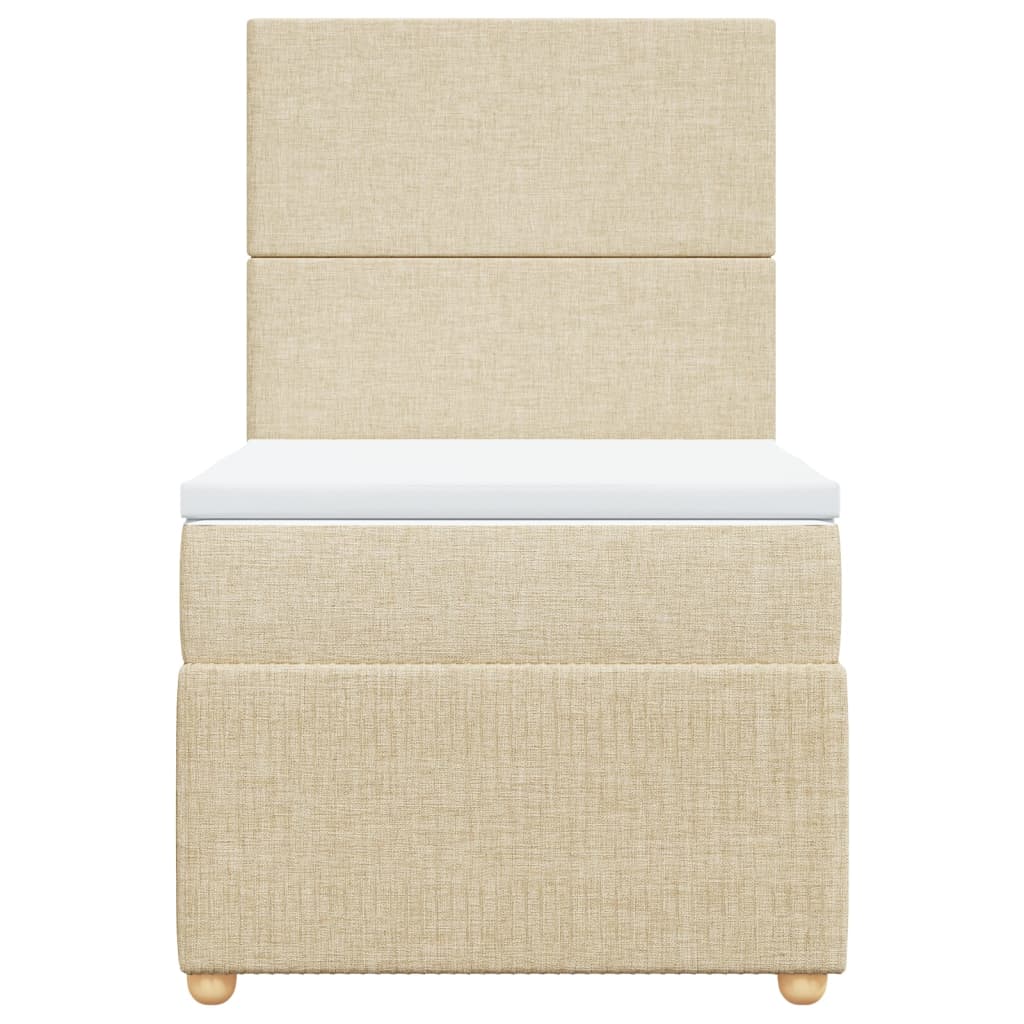 Boxspring met matras stof crèmekleurig 100x200 cm is nu te koop bij PeponiXL, paradijselijk wonen!