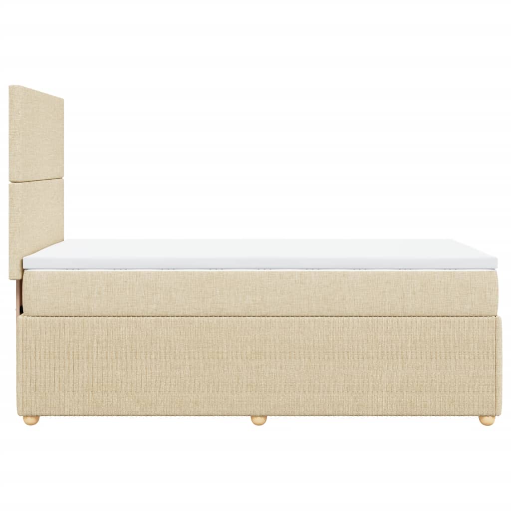 Boxspring met matras stof crèmekleurig 100x200 cm is nu te koop bij PeponiXL, paradijselijk wonen!