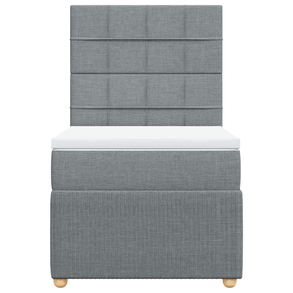 Boxspring met matras stof lichtgrijs 100x200 cm is nu te koop bij PeponiXL, paradijselijk wonen!