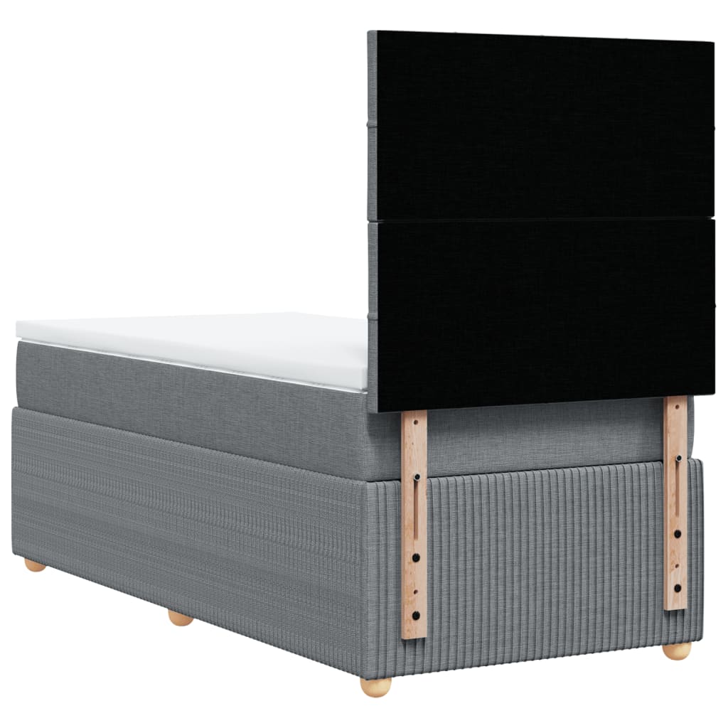 Boxspring met matras stof lichtgrijs 100x200 cm is nu te koop bij PeponiXL, paradijselijk wonen!