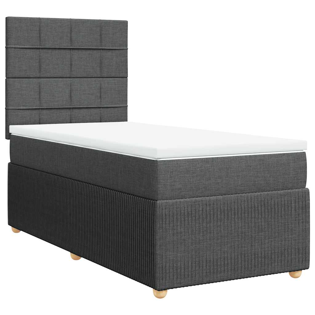 Boxspring met matras stof donkergrijs 100x200 cm is nu te koop bij PeponiXL, paradijselijk wonen!