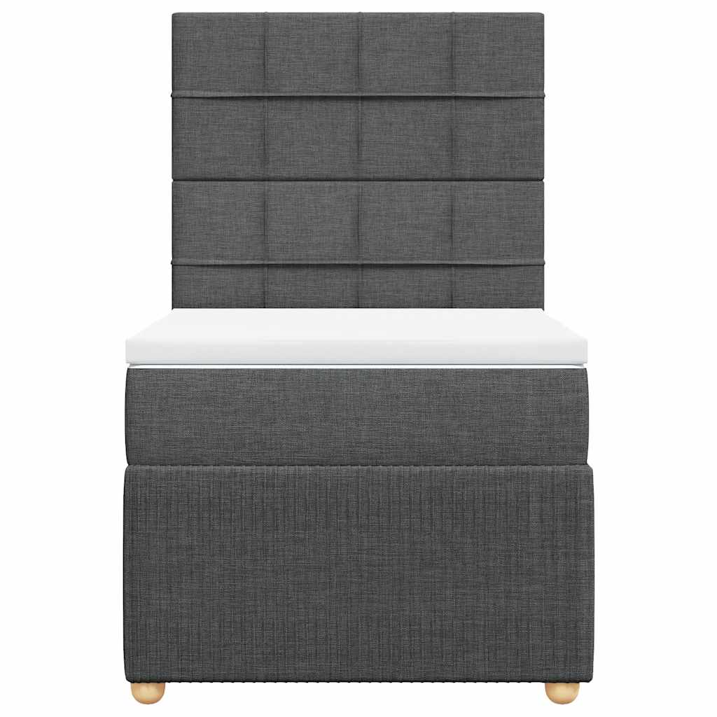 Boxspring met matras stof donkergrijs 100x200 cm is nu te koop bij PeponiXL, paradijselijk wonen!