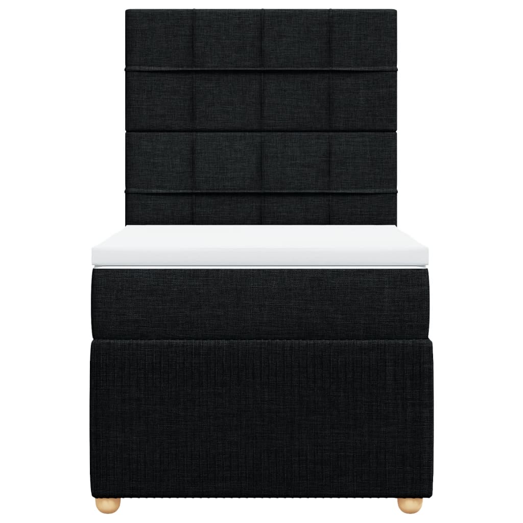 Boxspring met matras stof zwart 100x200 cm is nu te koop bij PeponiXL, paradijselijk wonen!