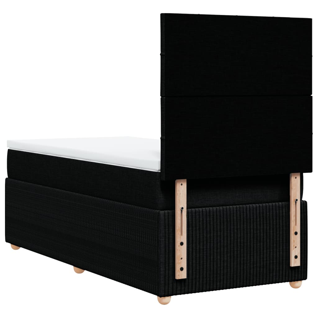 Boxspring met matras stof zwart 100x200 cm is nu te koop bij PeponiXL, paradijselijk wonen!