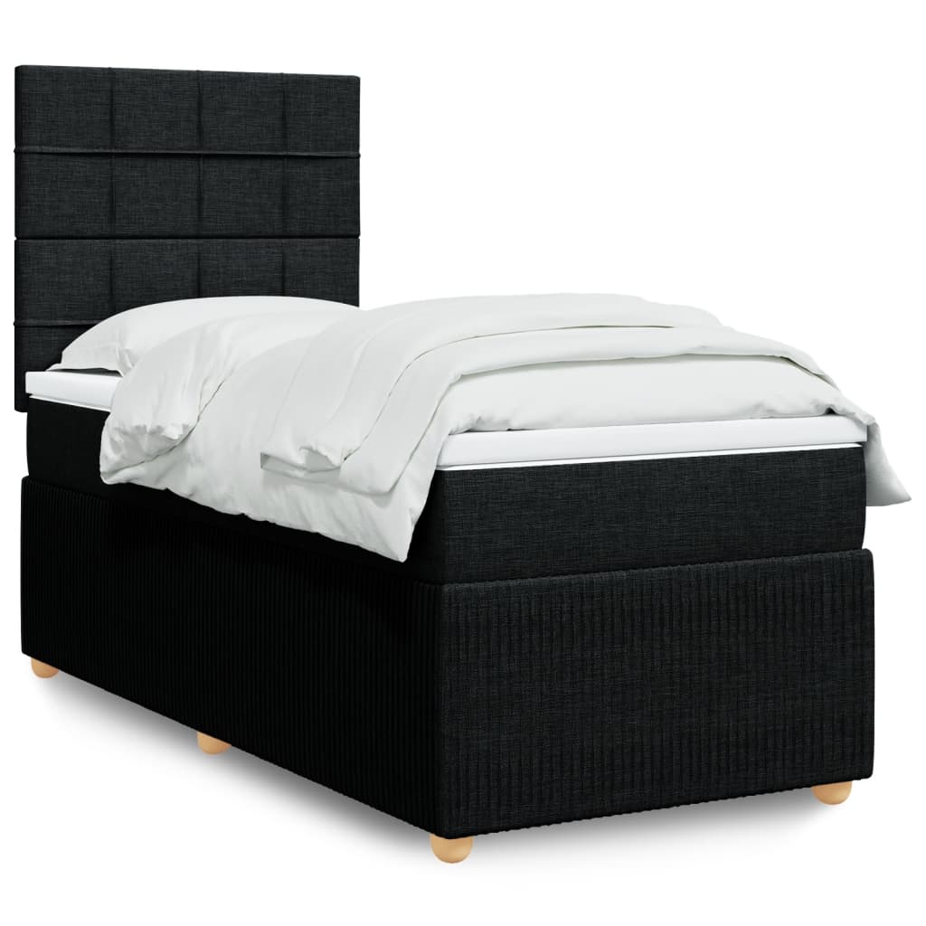 Boxspring met matras stof zwart 100x200 cm is nu te koop bij PeponiXL, paradijselijk wonen!