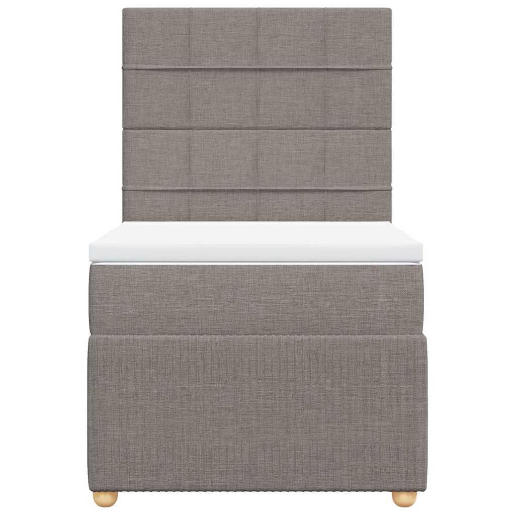 Boxspring met matras stof taupe 100x200 cm is nu te koop bij PeponiXL, paradijselijk wonen!