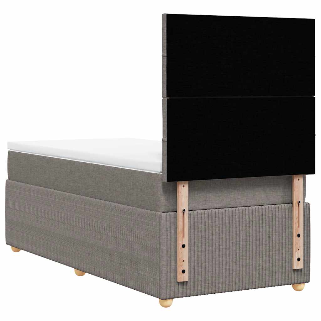Boxspring met matras stof taupe 100x200 cm is nu te koop bij PeponiXL, paradijselijk wonen!