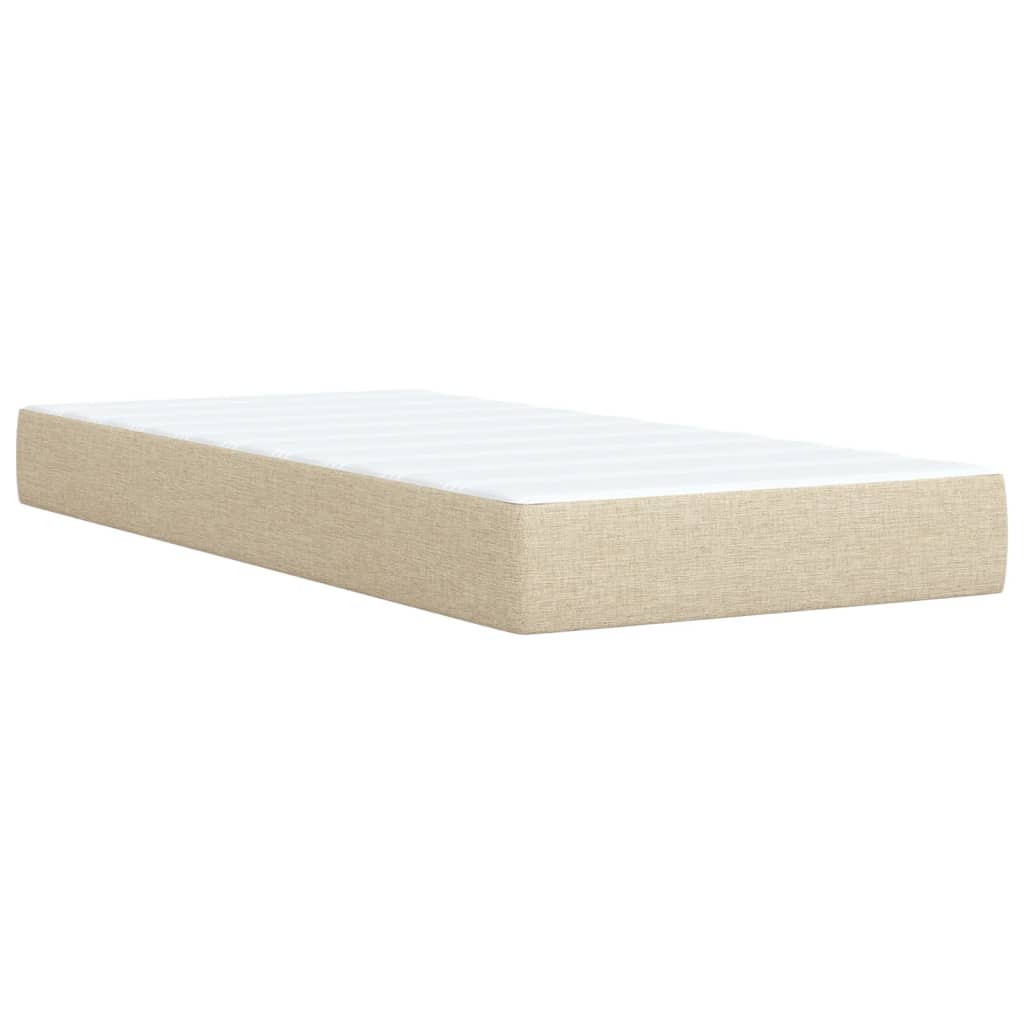 Boxspring met matras stof crèmekleurig 100x200 cm is nu te koop bij PeponiXL, paradijselijk wonen!