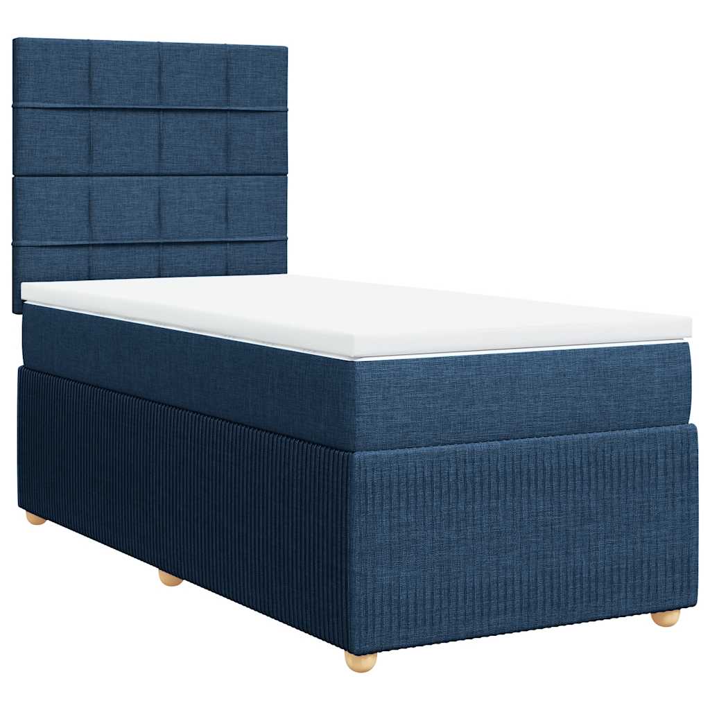 Boxspring met matras stof blauw 100x200 cm is nu te koop bij PeponiXL, paradijselijk wonen!