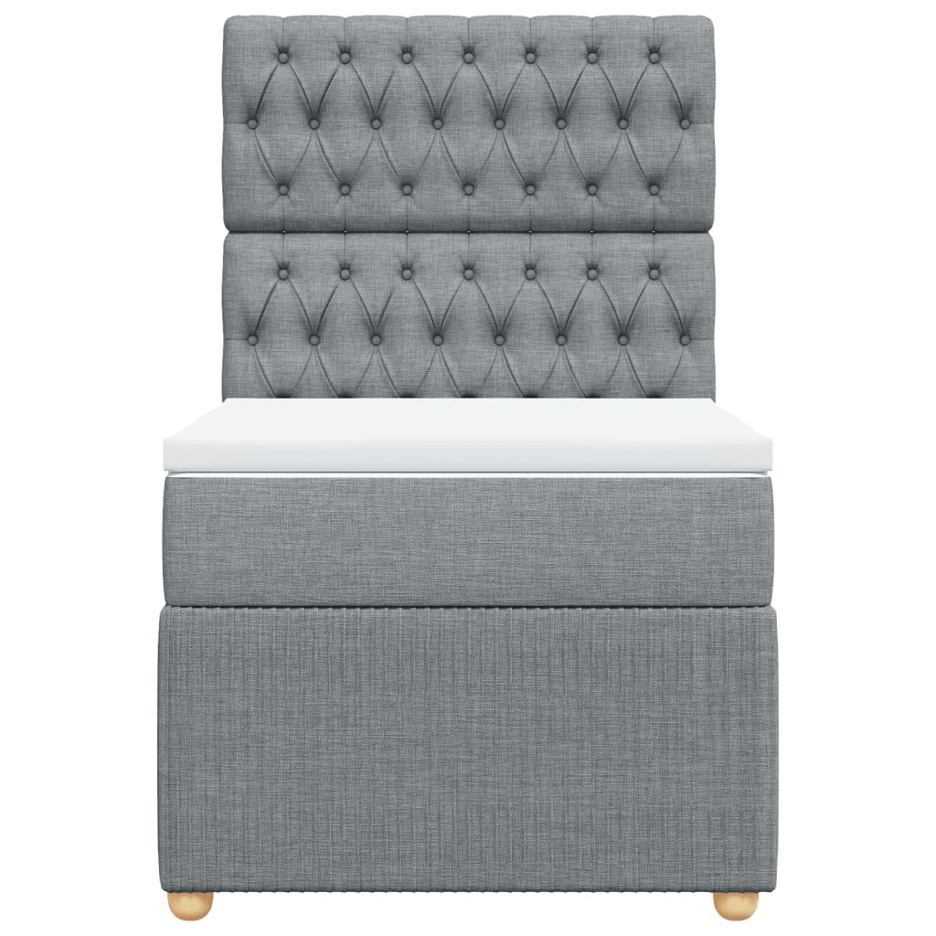 Boxspring met matras stof lichtgrijs 100x200 cm is nu te koop bij PeponiXL, paradijselijk wonen!
