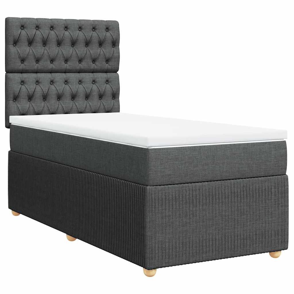 Boxspring met matras stof donkergrijs 100x200 cm is nu te koop bij PeponiXL, paradijselijk wonen!