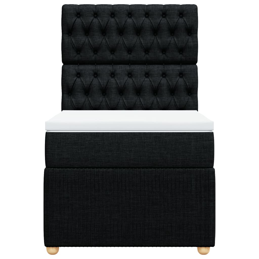 Boxspring met matras stof zwart 100x200 cm is nu te koop bij PeponiXL, paradijselijk wonen!